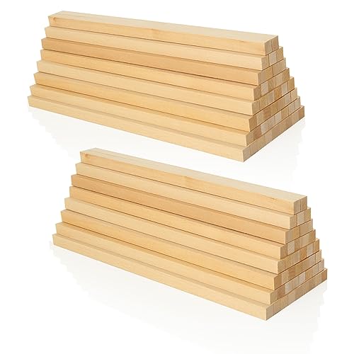 VIDETOL 100 barras de madera cuadradas, 25 x 1 x 1 cm, listones de madera para manualidades, listones de madera sin terminar para proyectos de manualidades, tallado y proyectos de bricolaje
