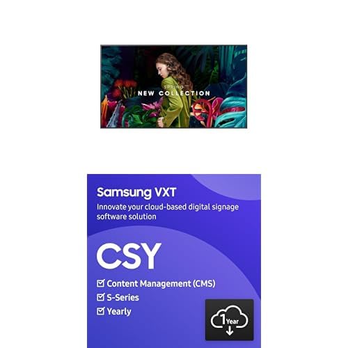 Image of SAMSUNG 75 inch QBC 4K UHD Display + 1 Year of Content Management Software-Standard CMS + VXT S-Series w /Cloud Based, Content Management Software, 1 Year Subscription
