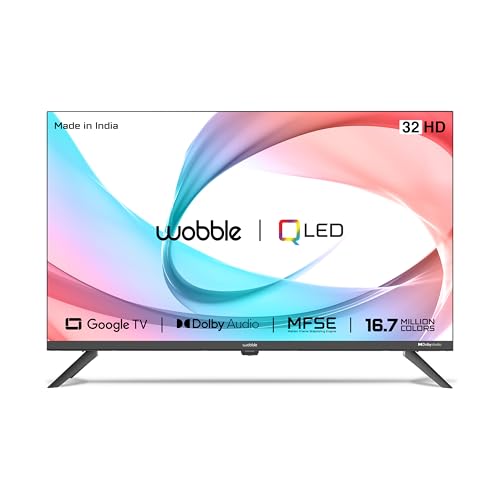 Image of Wobble 80.01 cm (32 inches) Q1 Series HD Smart QLED TV with Google TV 5.0 (WB32QDQGR2841D24)