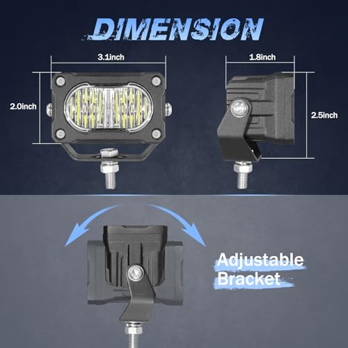 Image of LED Pod Lights, 2Pcs 40W 3 Inch Flood Driving Lights Small LED Off Road Light Pods Ditch Lights backup Light for Truck Motorcycle UTV ATV SUV Boat Dirt Bike Surron
