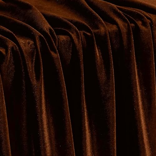 Image of Amazon Brand - Umi 5 Mtr Multi Purpose Velvet Fabric Cloth for Decoration, Trousseau Packing, Party Hall, Bouquet, Gift Packing, Decor, Pooja Room (5 Mtr, Brown), Solid