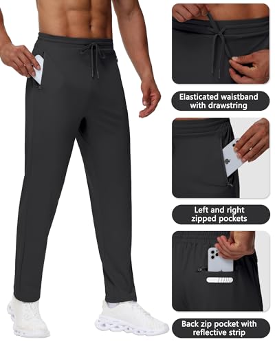 Men's 30" 34" 36" Tall Sweatpants - Lightweight Athletic Workout Running Traning Track Joggers Pants with Zipper Pocket3