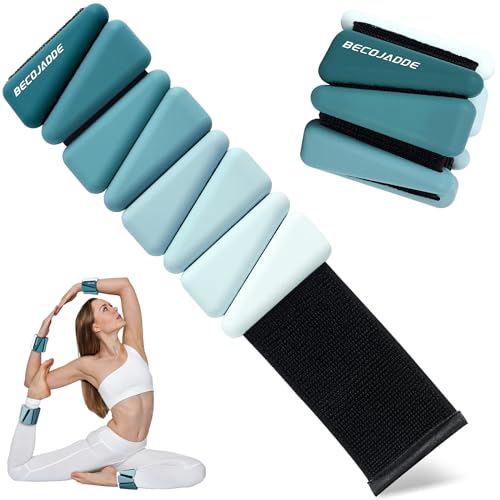 Image of BECOJADDE Ankle Weights for Women Wrist Weights Set of 2 (1 lb /2 lb Each) Adjustable Arm Leg Weight for Womens Men Suitable for Walking Swimming Running Pilates Yoga Gym