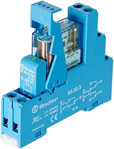 Finder 49.52.7.012.0050 Koppelrelais mit Blauer Fassung 12 V DC, 2 W, 8 A