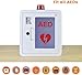AED Defibrillator Storage Cabinet, Wall-Mounted Steel Cardiac Defibrillation Alarm Box with Key and System, First Aid Case, Fits Most Models