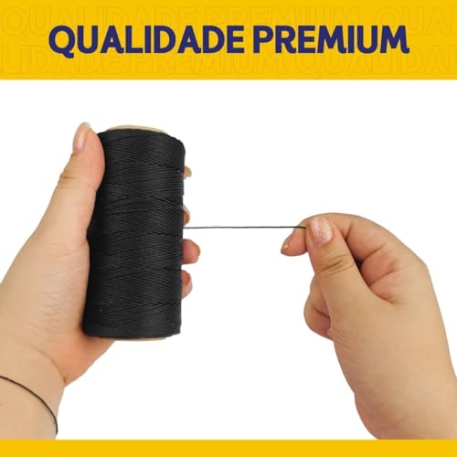 Cordão Encerado - 1mm Fio Cordone - 100 Metros - Nybc Preto - Nº: 310