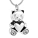 kliy Caja Funeraria Lindo Colgante De Oso De Peluche De Oro Rosa Collar De Acero Inoxidable Corazón Memorial Urna Cenizas Recuerdo Jewelry-Pendant_with_Chain