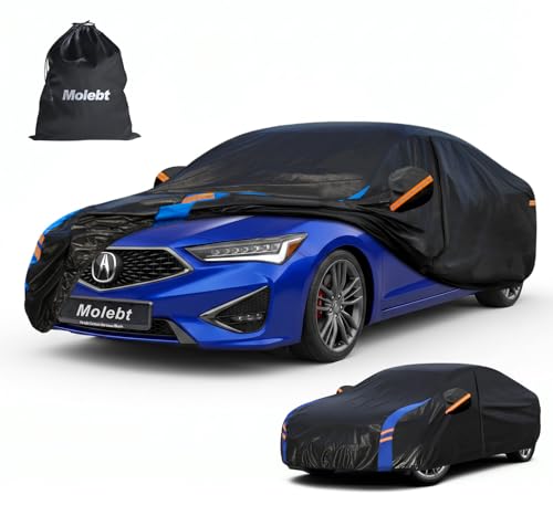 Image of Custom Fit Car Cover for Acura ILX (2013-2026), Upgraded Waterproof All Weather Outdoor Auto Cover with Driver Door Zipper & Mirror Pockets, UV /Snow /Dust Protection