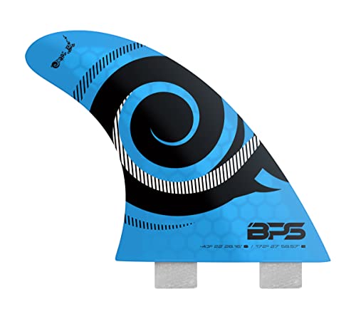 Bps 'Stealth' Performance Core And Netted Thruster Fin Set - 3Pc Fiberglass Surf Board Fins With Fcs G7 M5 Style - Surfing Fins (Koru Light Blue) #TOP9