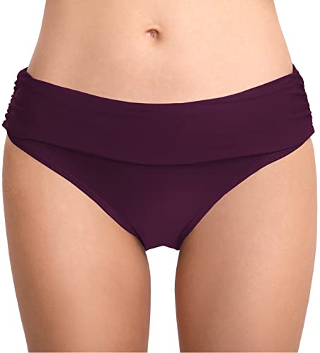 Image of Women's Bathing Suit Bottoms Full Coverage Ruched Bikini Tankini Bottom Swimsuit Brief