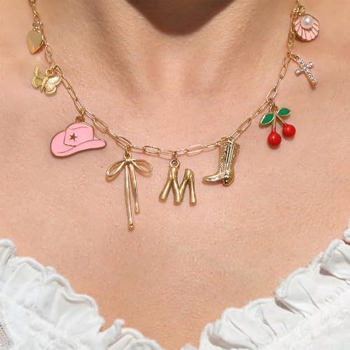 Collier chaîne en trombone finition 14 carats et breloques de plage - 3
