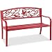 Best Choice Products Steel Patio Garden Park Bench Outdoor Living Patio Furniture, Rose Red