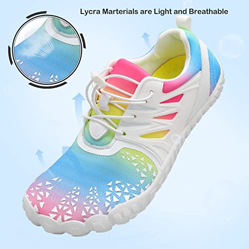 Image of L-RUN Womens Barefoot Water Shoes Mens Water Hiking Shoes for Outdoor Sports White M US (Women 9 Men 7)=EU40, A white Color, 9 Women /7 Men