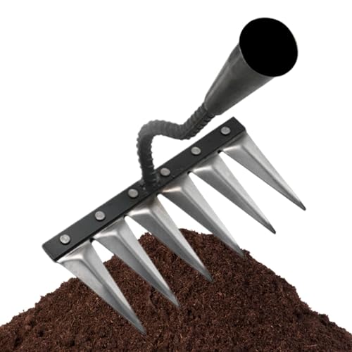 manhegari Herramienta para cortar malas hierbas, herramienta para rastrillo, jardinero rake multitooth manual Unsterers | Herramienta multiusos para removedor de hierba de mano para el patio en el