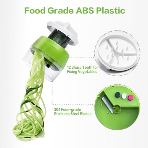 4 in 1 Spiralizer for Vegetables - Adjustable Vegetable Slicer - Zucchini Courgette Spiralizer Noodles Spaghetti Maker - Veggie Carrot Cucumber Slicer Spiral Cutter - Kitchen Tools & Gadgets - Image 4