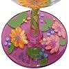 Enesco Lolita Designs Chinoiserie Artisan Wine Glass - 15 Oz Hand-Painted Floral Frosted Glass, Gift Boxed