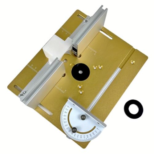 Placa de inserción de aluminio para fresadora de carpintería y fresado eléctrico de madera, dorado, 240 x 200 x 60 mm