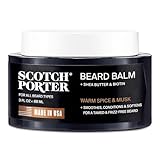 Scotch Porter Conditioning Beard Balm – Smooth, Shape, Moisturize & Soften Coarse, Dry Facial Hair while Encouraging Growth for a Fuller/Healthier-Looking Beard – Original Scent, 3 oz. Jar