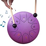 KOBONA 6 Zoll 8 Noten Schlaginstrumente mit Tasche Trommelstöcke Schlägelhalter Klangheilungsinstrumente Regenspiel for Yoga Meditation Einzigartiges Geschenk