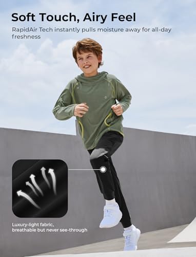PATPAT RapidAir Boys Quick-Dry Pants with Pockets & Drawstring, Athletic Joggers for Running Sports Outdoor School Uniform4