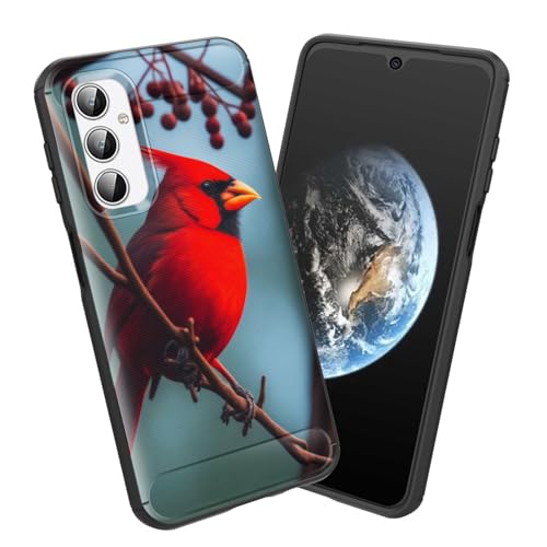 Coque Galaxy A15 5G motif oiseau cardinal rouge en silicone TPU souple et fin