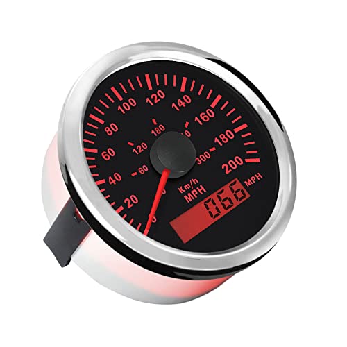 Image of ELING Waterproof MPH GPS Speedometer Odometer Gauge Kit 0-200MPH for Racing Car Motorcycle with Backlight 85mm 12 24 Volts