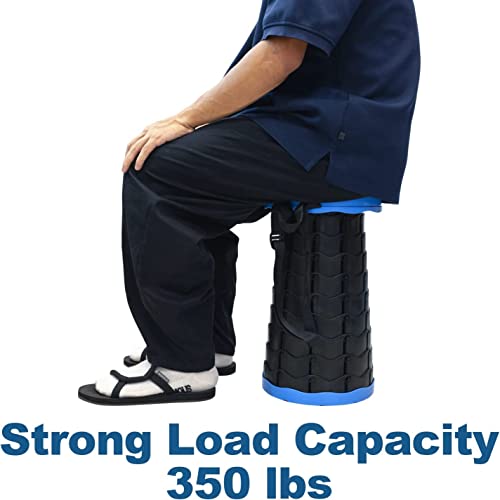 YEKUYEKU Collapsible Stool Portable Stool Telescopic Stool with Load Capacity 400lbs Adjustable Height Sturdy Retractable Stool for Travel Camping BBQ Fishing Hiking Picnics Gardening Queuing Painting - Image 3