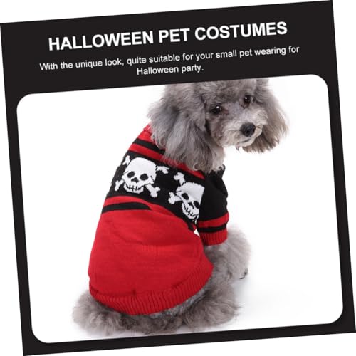 Disfraz para perro Halloween suéter calavera XL rojo miniatura 3