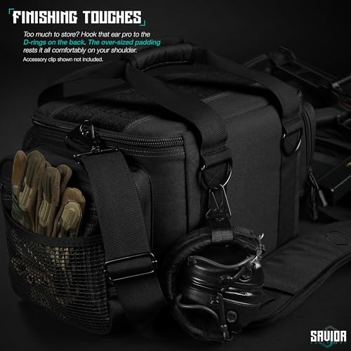 Savior Equipment Specialist Series Tactical Triple Pistol Shooting Range Hunting Duffle Bag Gun Carrying Case, Rigid Compartment Frame, Lockable Zippers, 3 Handgun Sleeves & Shoulder Strap Included - Thumbnail 6