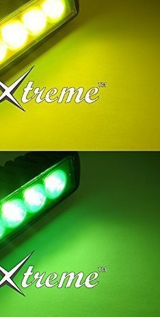 Gp-Xtreme Pair 3 Inches Square Cree Led 18W Waterproof Fog Driving Lights 4 Atv Jeep Truck With Yellow And Green Films #TOP2