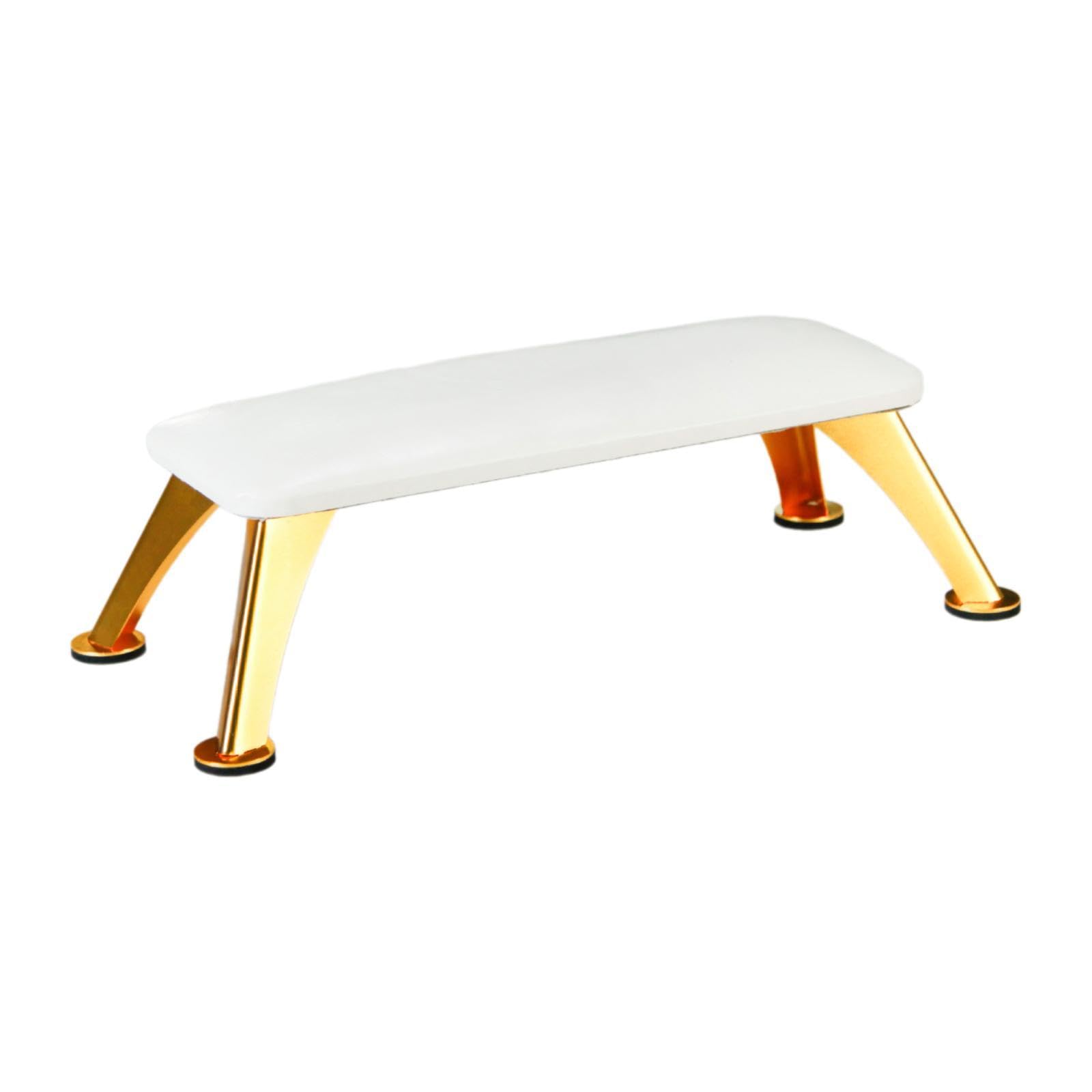 predolo Reposamanos para Manicura de Uñas, Almohada de Mano, Herramienta de Manicura, Tapete para Mesa de Uñas, Tecnología, Suministros de Uñas para Mujeres, blanco con pata dorada