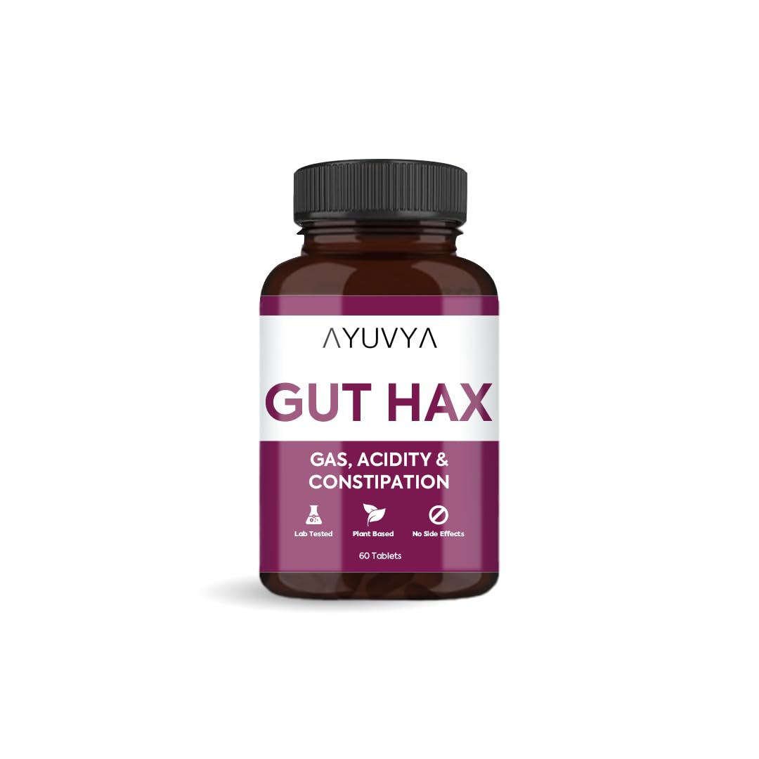 Ayuvya Gut Hax | Ayurvedic Acidity Control Tablets |Body Heat Reduce Medicine, Bloating Relief | Digestive Harmony & Heartburn Relief | 60 Ayurvedic Acidity Tablets (B0BMW1M32N) Amazon Price History, Amazon Price Tracker