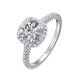 Romlibr Classic 4 Claw Silver Rings for Women Knuckle Rings Circle 4 Claw Zircon Silver Plated Vinta
