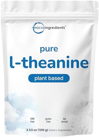 Pure L-Theanine Powder, 100 Grams (1 Year Supply), Filler Free, N...