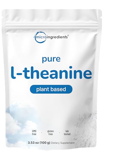 Pure L-Theanine Powder, 100 Grams (1 Year Supply), Filler Free, No GMOs and Vegan Friendly