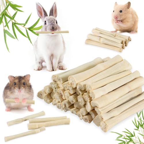 Sukh 240g Sweet Bamboo Chew Sticks - Rabbit Chew Sticks & Bamboo Sticks for Rabbits, Natural Bunny Bamboo Chew Toy for Teeth Grinding, Small Animal Treats for Guinea Pig, Hamster, Chinchilla