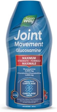 Nature's Way Joint Movement Glucosamine - Joint Pain Relief Supplement with Glucosamine, Chondroitin, Hyaluronic Acid, MSM & Vitamin D3 Supplement, Osteoarthritis Support, 480 ml (Pack of 1) Package May Vary
