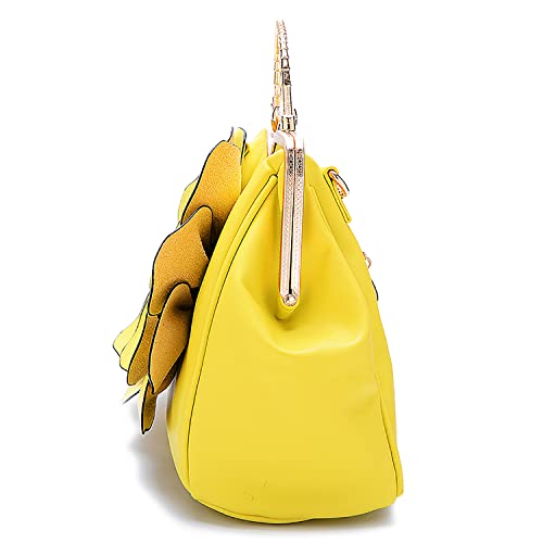 Sunrolan Women's Evening Clutches Handbags Formal Party Wallets Wedding Purses Wristlets Ethnic Totes Satchel (Yellow) #TOP1