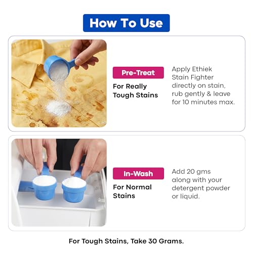 Image of Ethiek Add-On Powder | Powerful Stain Remover | Formulated for Coloured Clothes | Zero Chlorine Bleach, 400 gms