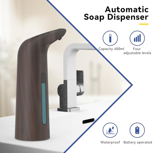 Image of Automatic Soap Dispenser, 13oz /400ml for Bathroom & Kitchen | 4-Level Adjustable Touchless Hand Soap Dispenser ,Battery Operated Electric Dispenser, Plastic Material Soap Holder