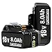 2X 18V 8.0Ah/8000mAh Ersatzakku für makita akku BL1860B BL1850B BL1860 BL1840 BL1830 BL1815 BL1835 BL1860B BL1850B BL1845 BL1850 BL1890 BL1415 BL1430 BL1440 194205-3 LXT-400 with LED Werkzeugakku