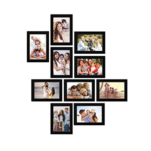 Image of Amazon Brand - Solimo Set of 10 Synthetic Collage Photo Frames (10 Pcs-5x7 Inch) ,Black