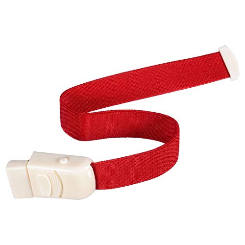 Image of DESCO Surgical Tourniquet Elastic Belt for Blood Collection with Plastic Buckle Pack of 1 (Red)