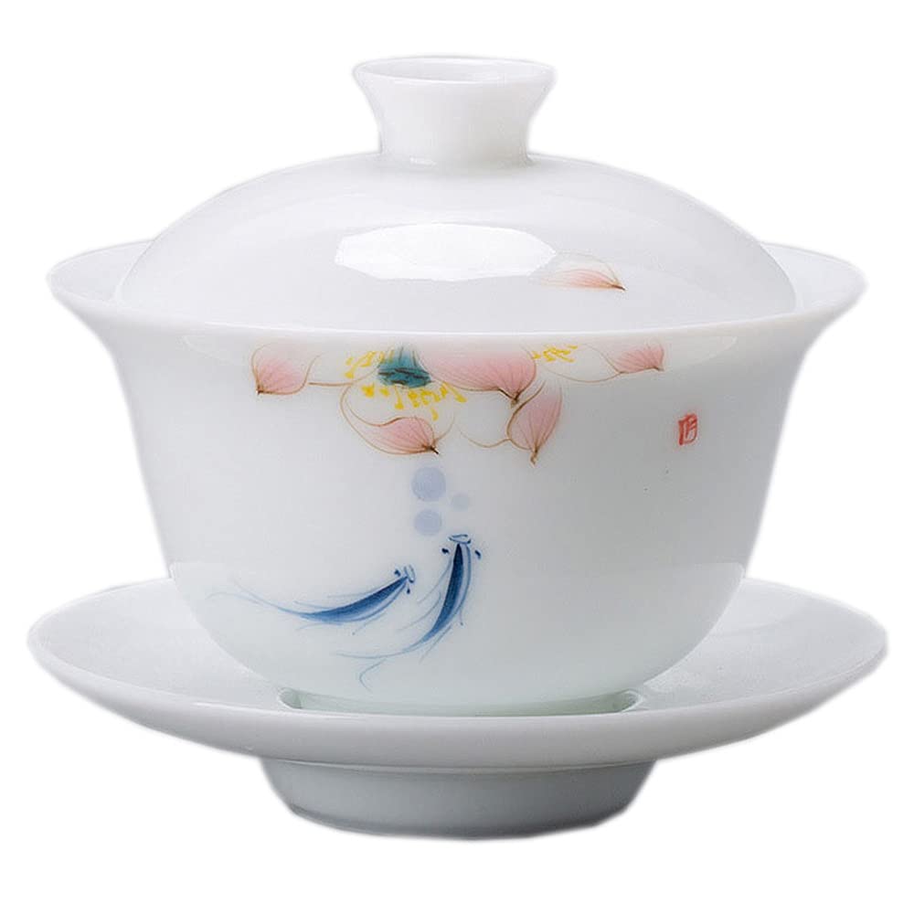 Tasses à thé chinoises de kung fu gaiwan en porcelaine peinte 120ml