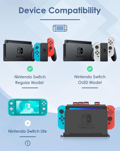 Image of TCOS TECH Wall Mount Stand for Nintendo Switch and Switch OLED, Metal Wall Mount Kit Shelf Accessories with 28 Game Card Holders and 4 Joy Con Hanger, Organize & Safely Store Switch Console Near TV