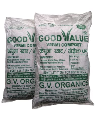 Good Value Vermicompost (10 kg (2 Packs of 5 kg (4 kg+1 kg)) ‘Natural Bio Manure’ Balanced & Exceptionally Rich in Nutrients for Any Type of Plants, Trees and Crops Good Value Vermicompost (10 kg (2 Packs of 5 kg (4 kg+1 kg)) ‘Natural Bio Manure’ Balanced & Exceptionally Rich in Nutrients for Any Type of Plants, Trees and Crops