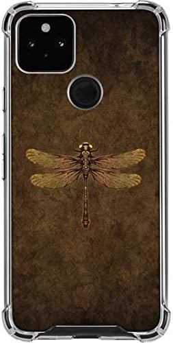 Skinit Clear Phone Case Compatible with Google Pixel 4a 5G - Officially Licensed Steampunk & Gear Dragonfly by Brigid Ashwood Design
