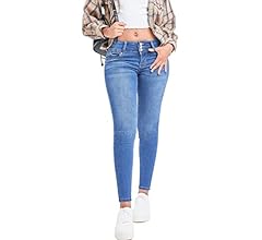 YMI Womens Junior Mid-Rise Wannabettabutt 3-Button Recycled Fibers