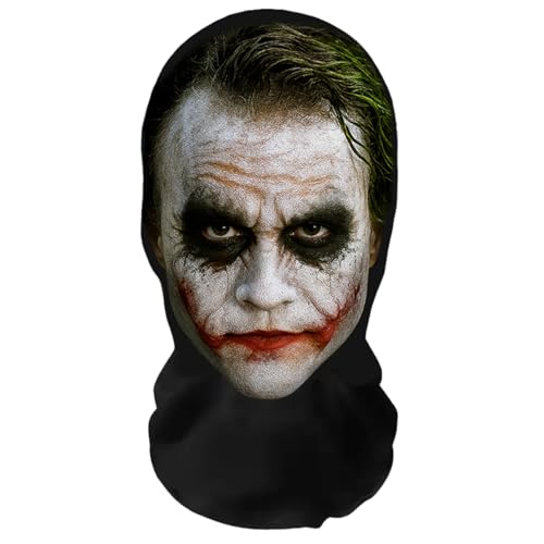 Aristo Solutions Máscara de cara completa con impresión 3D de Joker realista, transpirable, ligera y cómoda, ideal para cosplay, fiestas, Halloween, Carnaval y eventos del Caballero Oscuro Batman