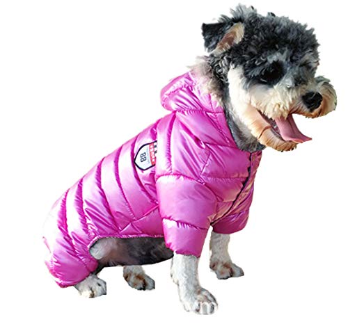 ICOUCHI 犬服 つなぎ 秋冬 防寒着 コート ジャケット ダウン 小型犬 中型犬 ペット服 ドッグウェア パーカー フード付き 保温 厚手 人気 ファッション 小中型犬服 猫服 ペット用品 お散歩お出かけウェアに